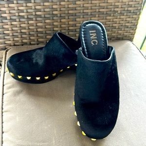 I.N.C fake Faux Fur Clogs